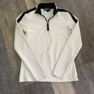 Ralph Lauren Active Cream and Black Quarter Zip Sweater